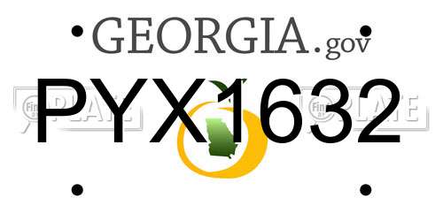 PYX1632 Georgia License Plate