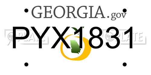 PYX1831 Georgia License Plate