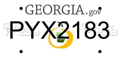 PYX2183 Georgia License Plate