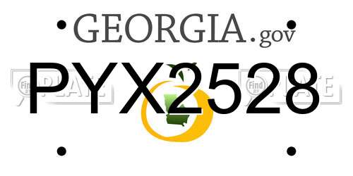 PYX2528 Georgia License Plate
