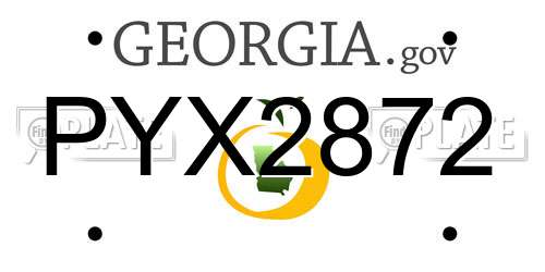 PYX2872 Georgia License Plate