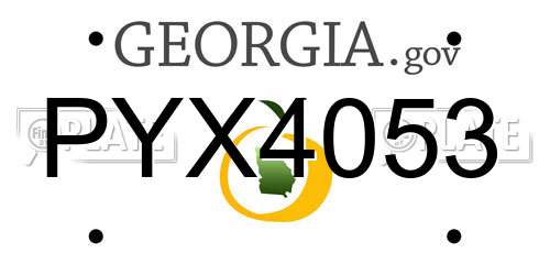 PYX4053 Georgia License Plate