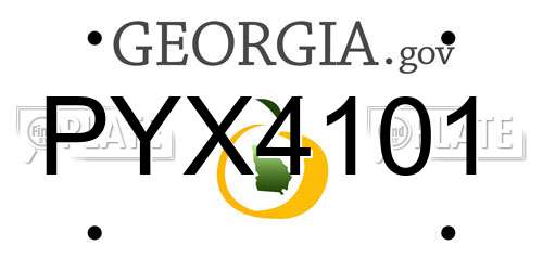 PYX4101 Georgia License Plate