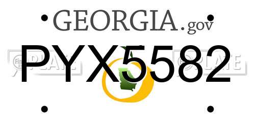 PYX5582 Georgia License Plate