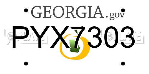 PYX7303 Georgia License Plate
