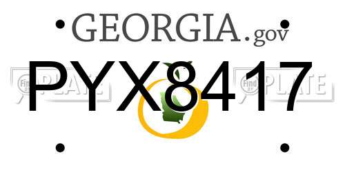 PYX8417 Georgia License Plate