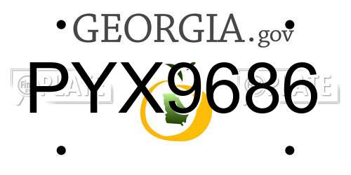 PYX9686 Georgia License Plate