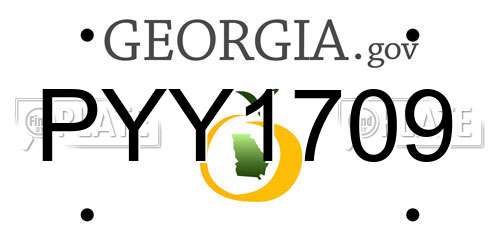 PYY1709 Georgia License Plate