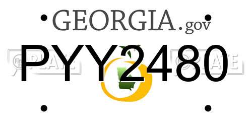 PYY2480 Georgia License Plate