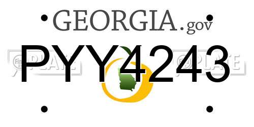 PYY4243 Georgia License Plate