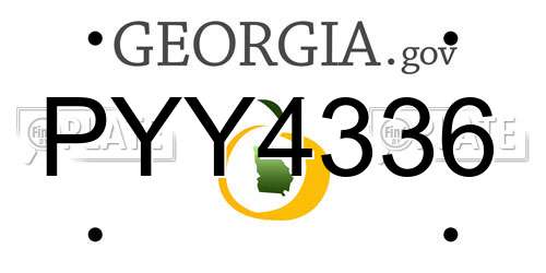 PYY4336 Georgia License Plate