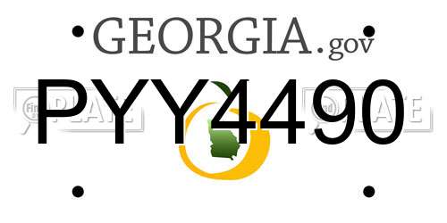 PYY4490 Georgia License Plate