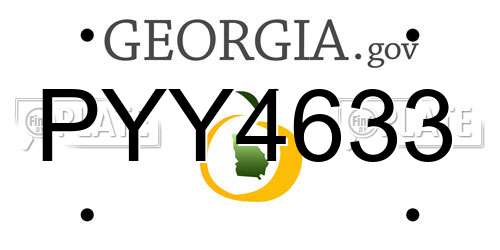 PYY4633 Georgia License Plate
