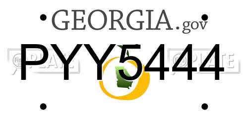 PYY5444 Georgia License Plate