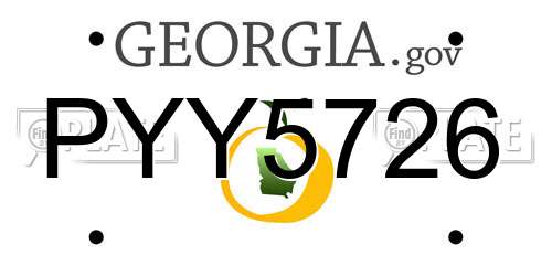 PYY5726 Georgia License Plate