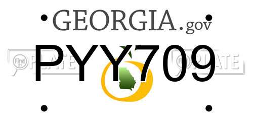 PYY709 Georgia License Plate