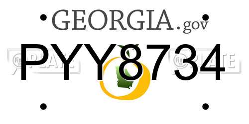 PYY8734 Georgia License Plate