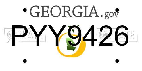 PYY9426 Georgia License Plate