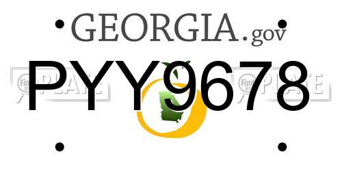 PYY9678 Georgia License Plate