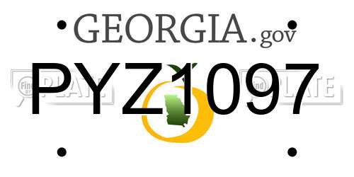 PYZ1097 Georgia License Plate