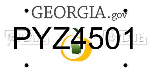 PYZ4501 Georgia License Plate