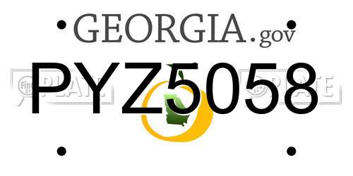 PYZ5058 Georgia License Plate
