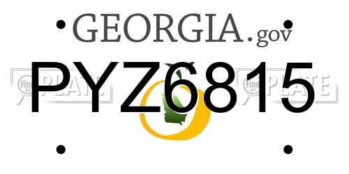 PYZ6815 Georgia License Plate