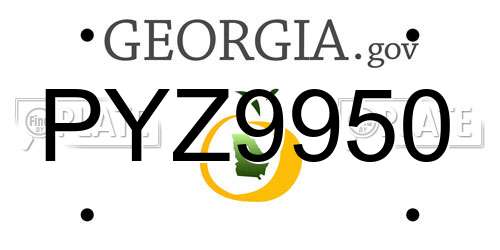 PYZ9950 Georgia License Plate