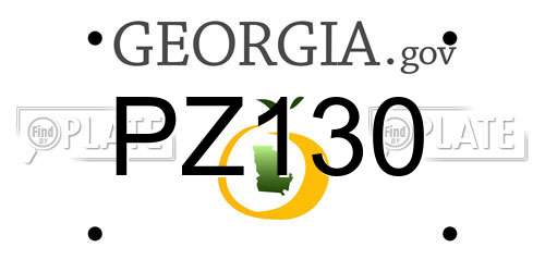 PZ130 Georgia License Plate