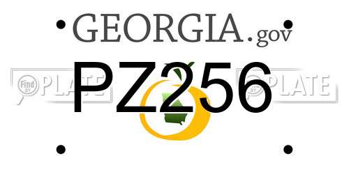PZ256 Georgia License Plate