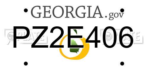 PZ2E406 Georgia License Plate