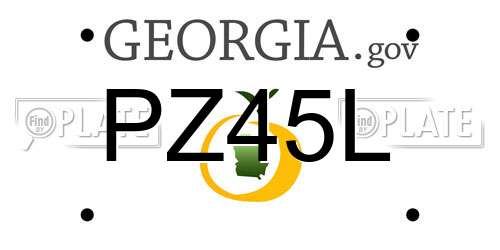 PZ45L Georgia License Plate