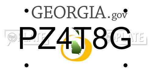 PZ4T8G Georgia License Plate