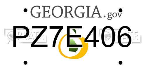 PZ7E406 Georgia License Plate