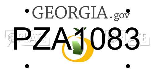 PZA1083 Georgia License Plate