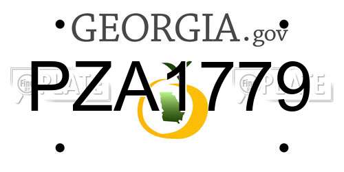 PZA1779 Georgia License Plate
