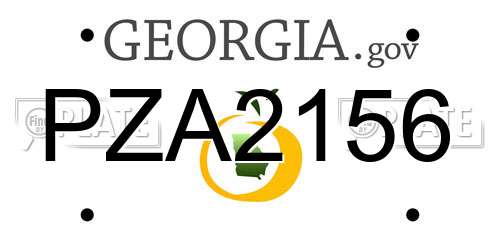 PZA2156 Georgia License Plate