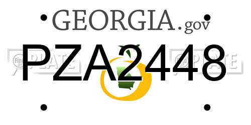 PZA2448 Georgia License Plate