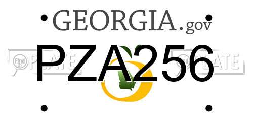 PZA256 Georgia License Plate