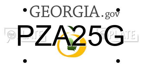 PZA25G Georgia License Plate