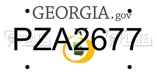 PZA2677 Georgia License Plate