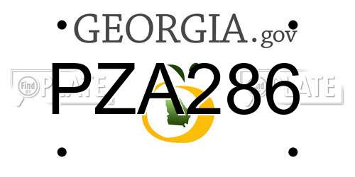 PZA286 Georgia License Plate