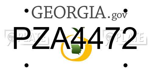 PZA4472 Georgia License Plate