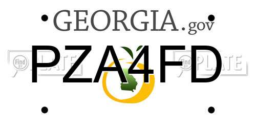 PZA4FD Georgia License Plate