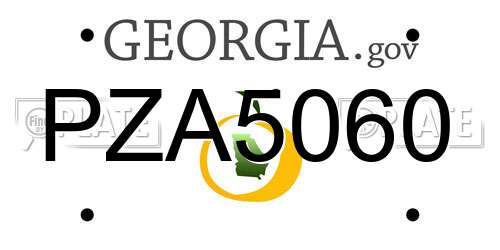 PZA5060 Georgia License Plate