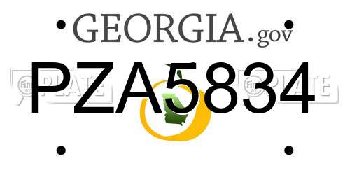 PZA5834 Georgia License Plate