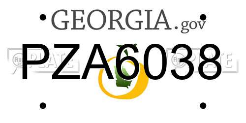 PZA6038 Georgia License Plate