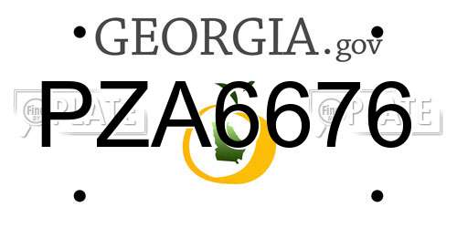 PZA6676 Georgia License Plate