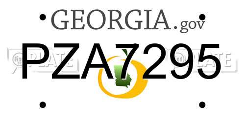 PZA7295 Georgia License Plate