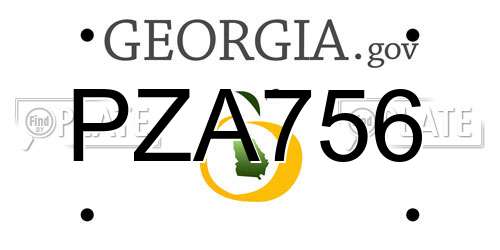 PZA756 Georgia License Plate